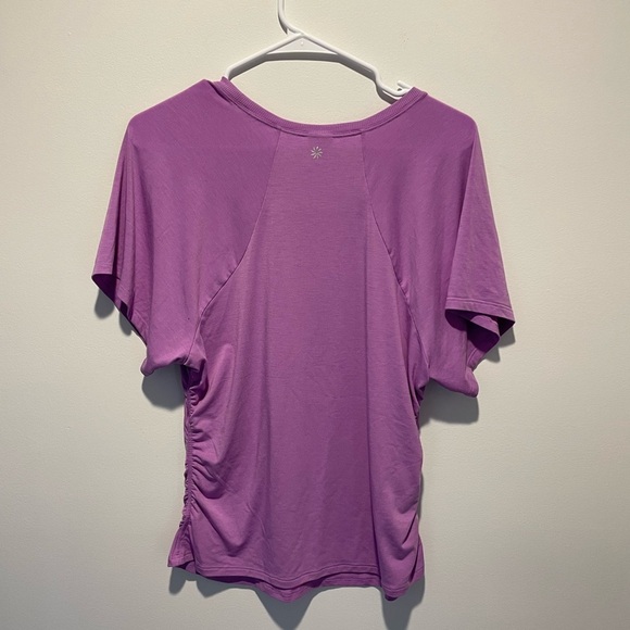 Athleta Speedlight Seamless Ruched T-Shirt Purple Size Large NWOT - Picture 2 of 5